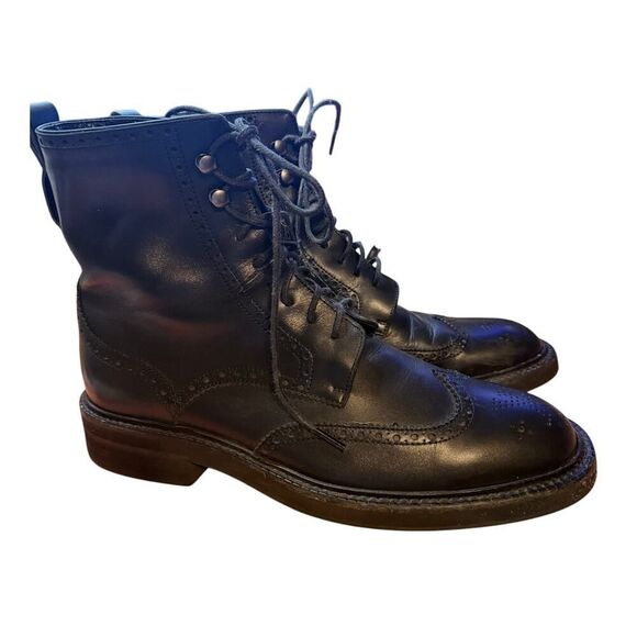 Louis Vuitton Black Leather Combat Boot Men's Sz. 8.5 - Picture 1 of 15